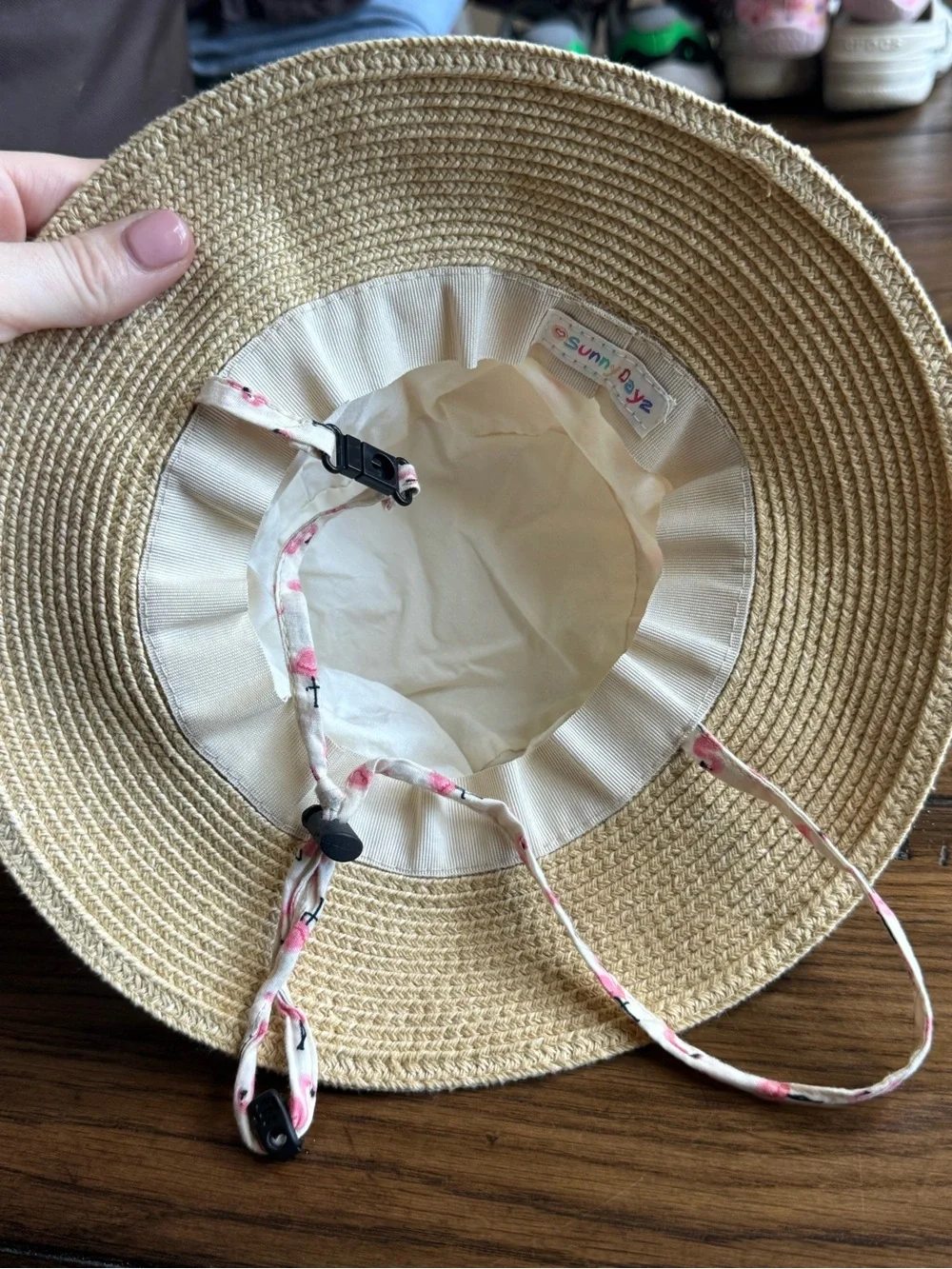 Sunny Dayz Baby Sun Hat with Pink Flamingoes